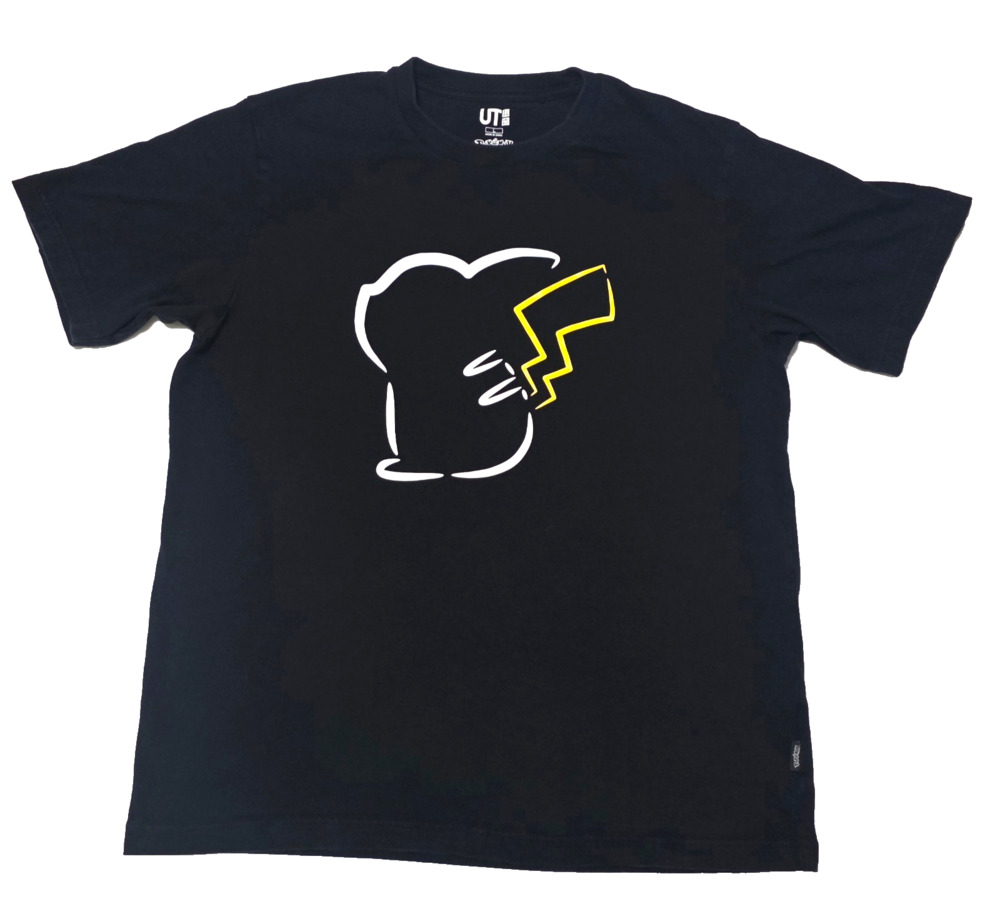 Uniqlo UT x Pokémon Pikachu Silhouette Graphic T-Shirt Black Size Large (2020